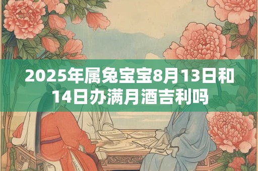 2025年属兔宝宝8月13日和14日办满月酒吉利吗