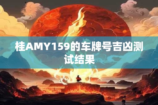 桂AMY159的车牌号吉凶测试结果