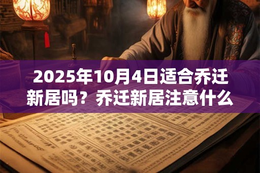 2025年10月4日适合乔迁新居吗？乔迁新居注意什么风水？