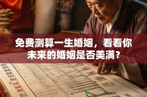 免费测算一生婚姻，看看你未来的婚姻是否美满？