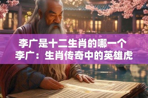 李广是十二生肖的哪一个 李广：生肖传奇中的英雄虎将