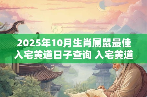 2025年10月生肖属鼠最佳入宅黄道日子查询 入宅黄道吉日 2025年10月生肖属鼠最佳入宅黄道日子查询 入宅黄道吉日