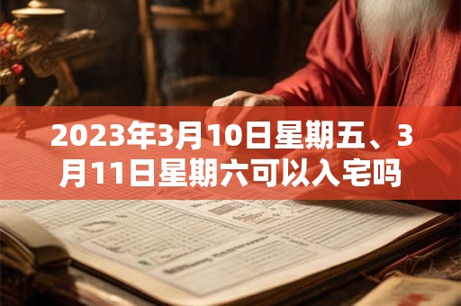 2023年3月10日星期五、3月11日星期六可以入宅吗