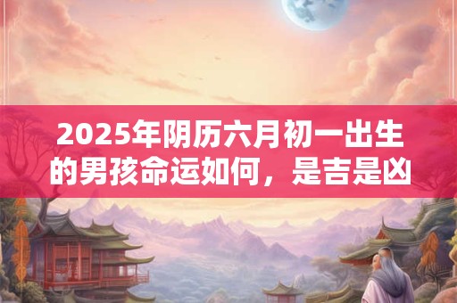 2025年阴历六月初一出生的男孩命运如何，是吉是凶？