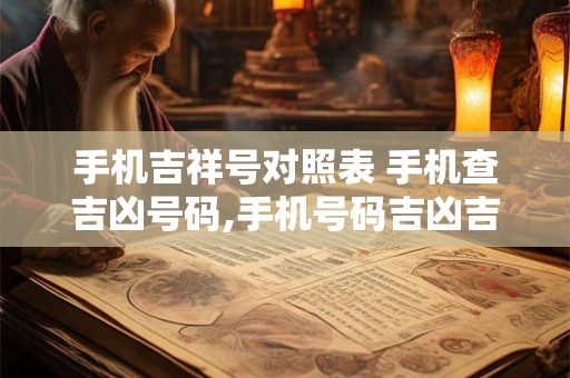 手机吉祥号对照表 手机查吉凶号码,手机号码吉凶吉祥号