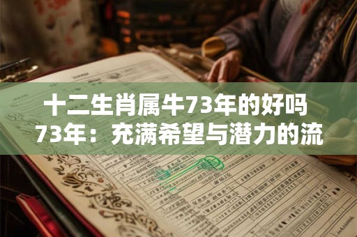 十二生肖属牛73年的好吗 73年：充满希望与潜力的流年
