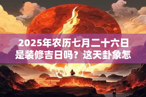 2025年农历七月二十六日是装修吉日吗？这天卦象怎样？
