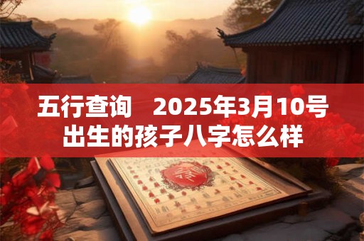 五行查询   2025年3月10号出生的孩子八字怎么样