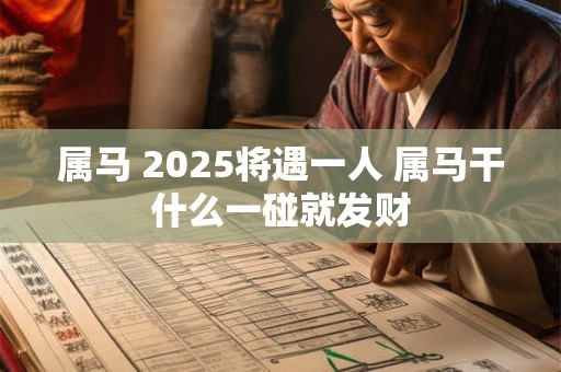 属马 2025将遇一人 属马干什么一碰就发财