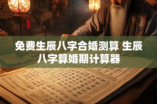 免费生辰八字合婚测算 生辰八字算婚期计算器