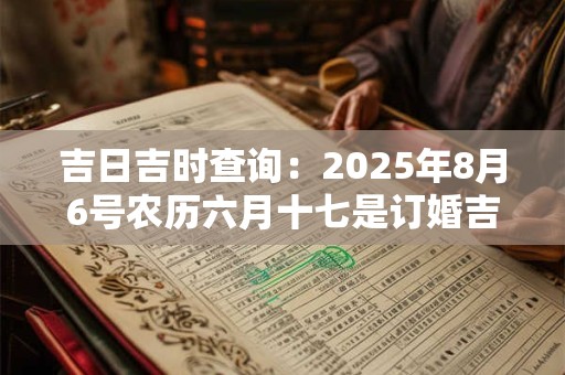 吉日吉时查询：2025年8月6号农历六月十七是订婚吉日吗