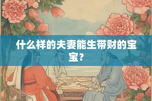 什么样的夫妻能生带财的宝宝？