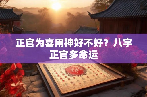 正官为喜用神好不好？八字正官多命运