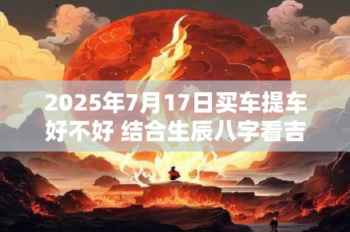 2025年7月17日买车提车好不好 结合生辰八字看吉日