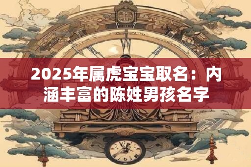 2025年属虎宝宝取名：内涵丰富的陈姓男孩名字