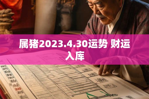 属猪2023.4.30运势 财运入库