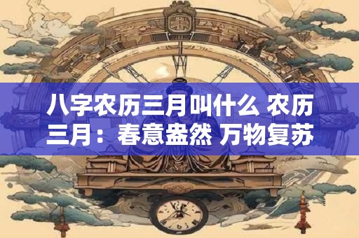 八字农历三月叫什么 农历三月：春意盎然 万物复苏的季节