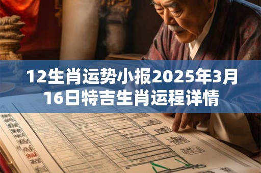 12生肖运势小报2025年3月16日特吉生肖运程详情