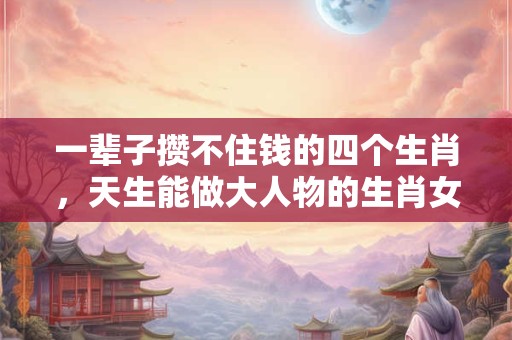 一辈子攒不住钱的四个生肖,天生能做大人物的生肖女 一辈子攒不住钱的四个生肖,天生能做大人物的生肖女