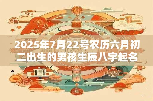 2025年7月22号农历六月初二出生的男孩生辰八字起名