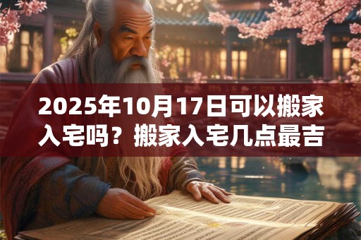 2025年10月17日可以搬家入宅吗？搬家入宅几点最吉利？