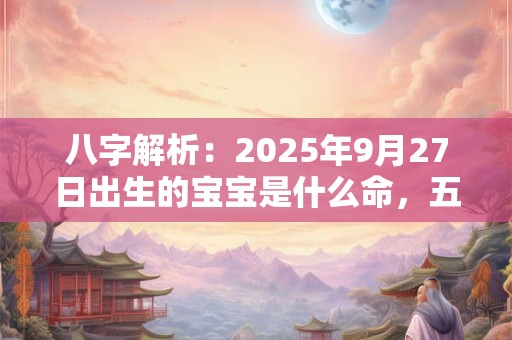 八字解析:2025年9月27日出生的宝宝是什么命,五行缺什么 八字解析:2025年9月27日出生的宝宝是什么命,五行缺什么