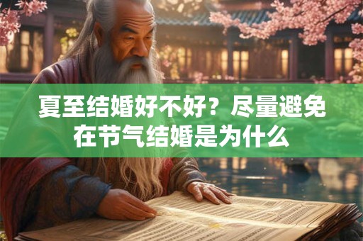夏至结婚好不好？尽量避免在节气结婚是为什么