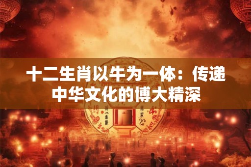 十二生肖以牛为一体：传递中华文化的博大精深