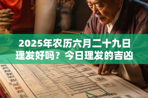 2025年农历六月二十九日理发好吗？今日理发的吉凶查询