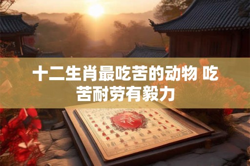 十二生肖最吃苦的动物 吃苦耐劳有毅力