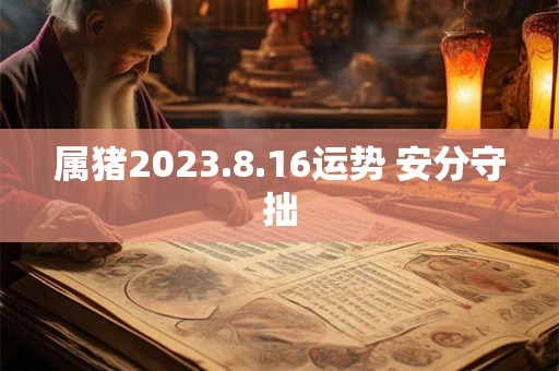 属猪2023.8.16运势 安分守拙