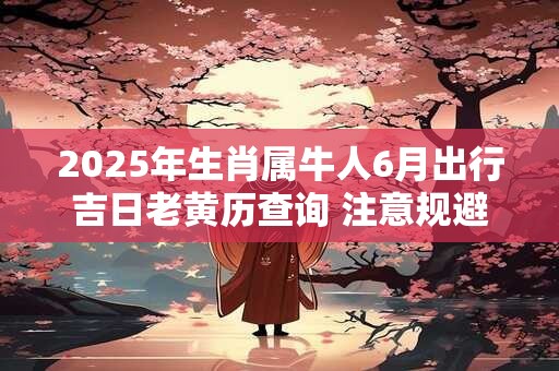 2025年生肖属牛人6月出行吉日老黄历查询 注意规避今日所冲