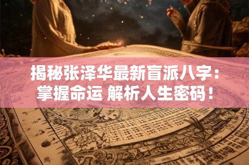 揭秘张泽华最新盲派八字：掌握命运 解析人生密码！