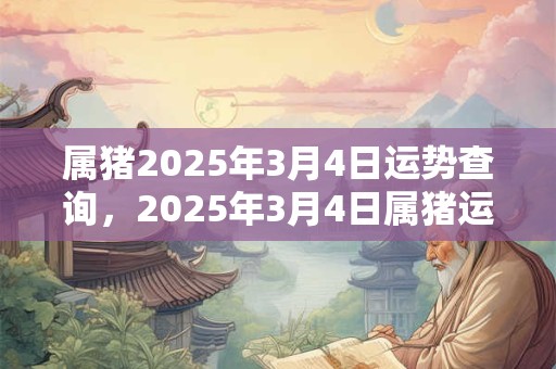 属猪2025年3月4日运势查询，2025年3月4日属猪运势分析