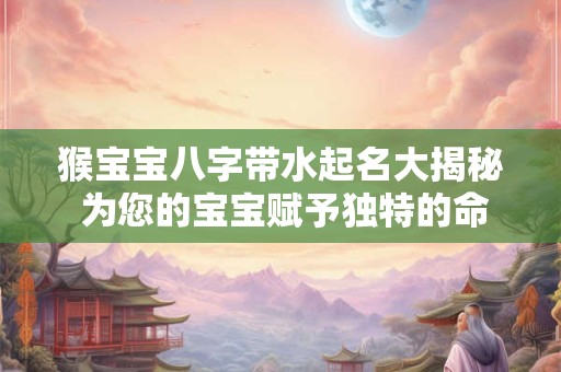 猴宝宝八字带水起名大揭秘 为您的宝宝赋予独特的命格！