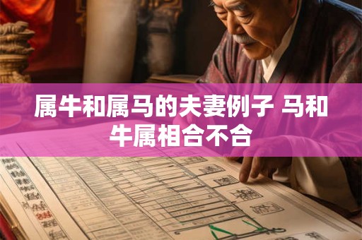 属牛和属马的夫妻例子 马和牛属相合不合