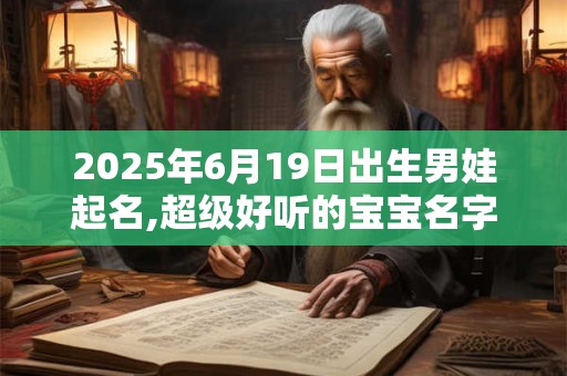 2025年6月19日出生男娃起名,超级好听的宝宝名字