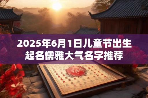 2025年6月1日儿童节出生起名儒雅大气名字推荐