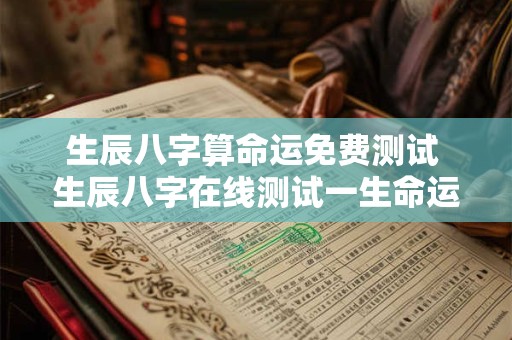 生辰八字算命运免费测试 生辰八字在线测试一生命运
