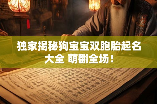 独家揭秘狗宝宝双胞胎起名大全 萌翻全场！