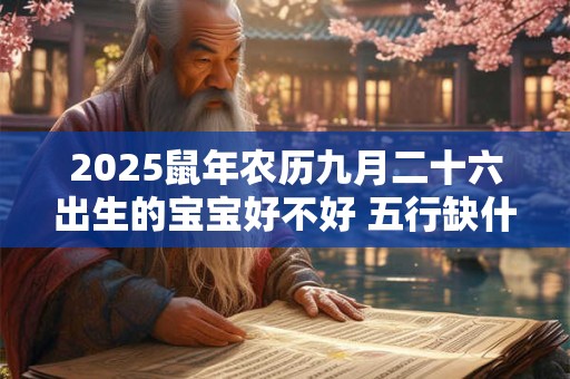 2025鼠年农历九月二十六出生的宝宝好不好 五行缺什么