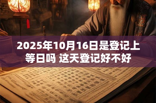 2025年10月16日是登记上等日吗 这天登记好不好