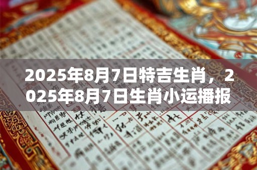 2025年8月7日特吉生肖，2025年8月7日生肖小运播报