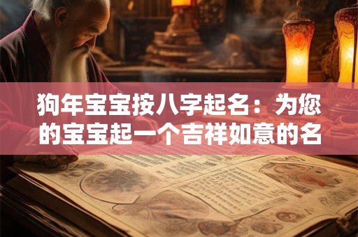 狗年宝宝按八字起名：为您的宝宝起一个吉祥如意的名字！