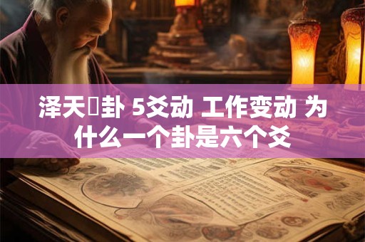 泽天夬卦 5爻动 工作变动 为什么一个卦是六个爻