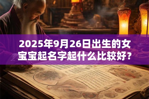 2025年9月26日出生的女宝宝起名字起什么比较好？