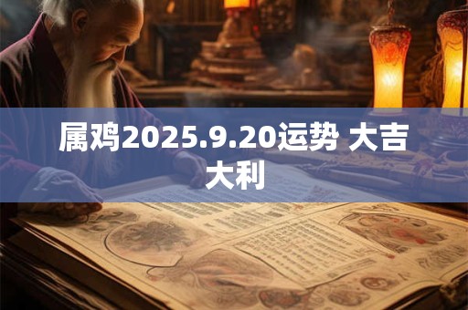 属鸡2025.9.20运势 大吉大利