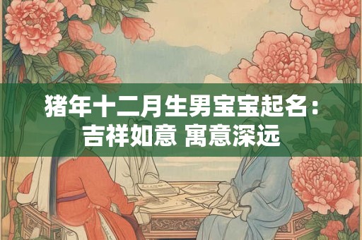 猪年十二月生男宝宝起名：吉祥如意 寓意深远