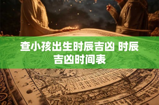 查小孩出生时辰吉凶 时辰吉凶时间表
