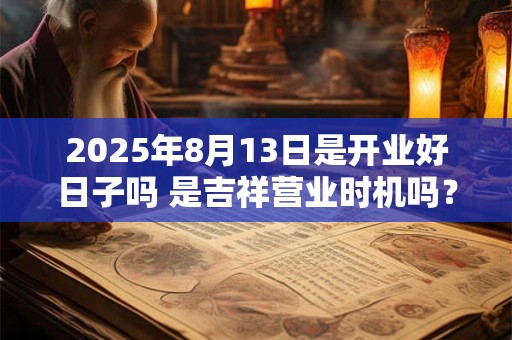 2025年8月13日是开业好日子吗 是吉祥营业时机吗？
